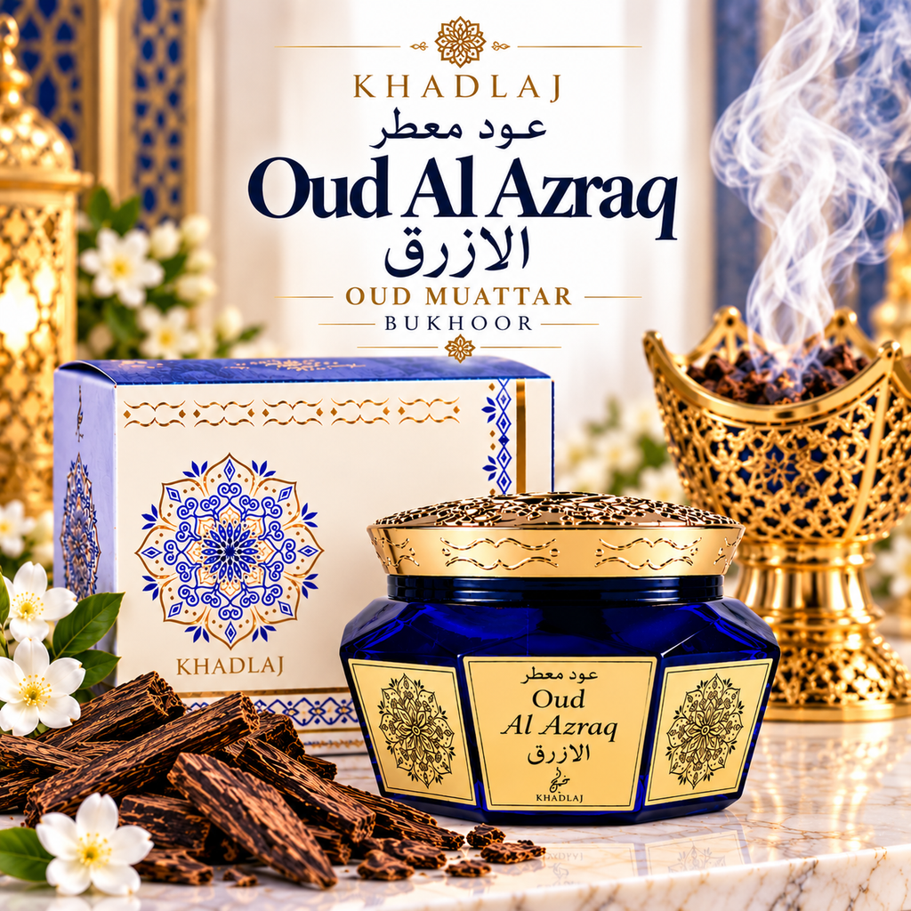 Oud Muattar Al Azraq 40g – Arabic Bukhoor by Khadlaj