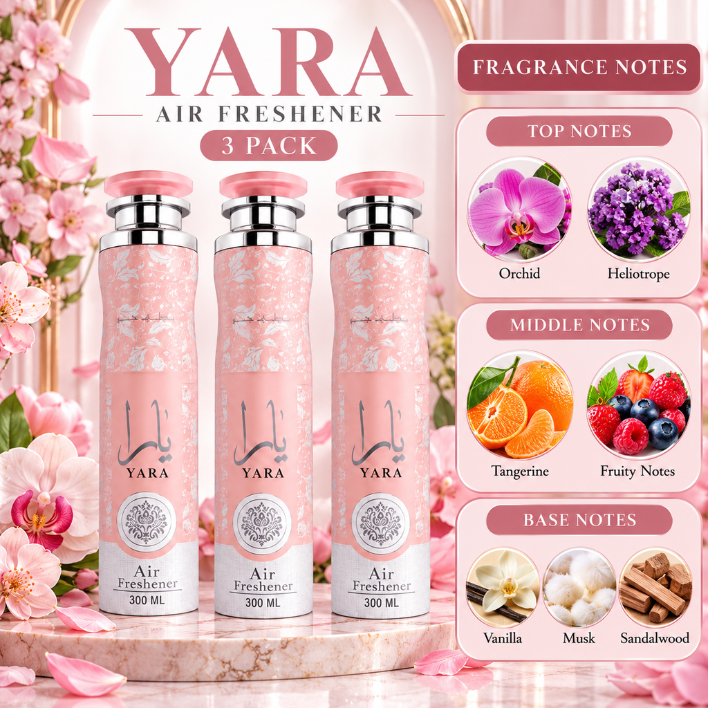 Lattafa Yara Air Freshener 3 Pack 300ml Each